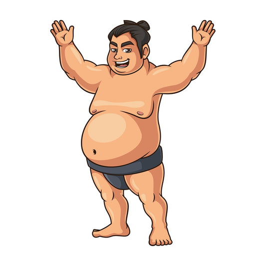 Sumo wrestler cheering. PNG - JPG and vector EPS (infinitely scalable).
