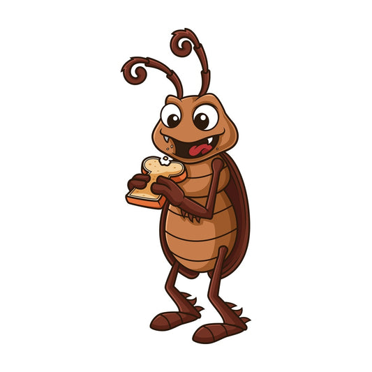 Cockroach eating bread. PNG - JPG and vector EPS file formats (infinitely scalable). Image isolated on transparent background.