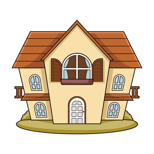 House with attic. PNG - JPG and vector EPS (infinitely scalable).