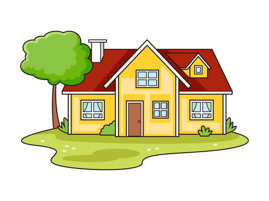 House in the suburbs. PNG - JPG and vector EPS (infinitely scalable).