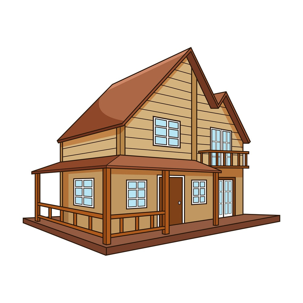 Rural wooden house. PNG - JPG and vector EPS (infinitely scalable).