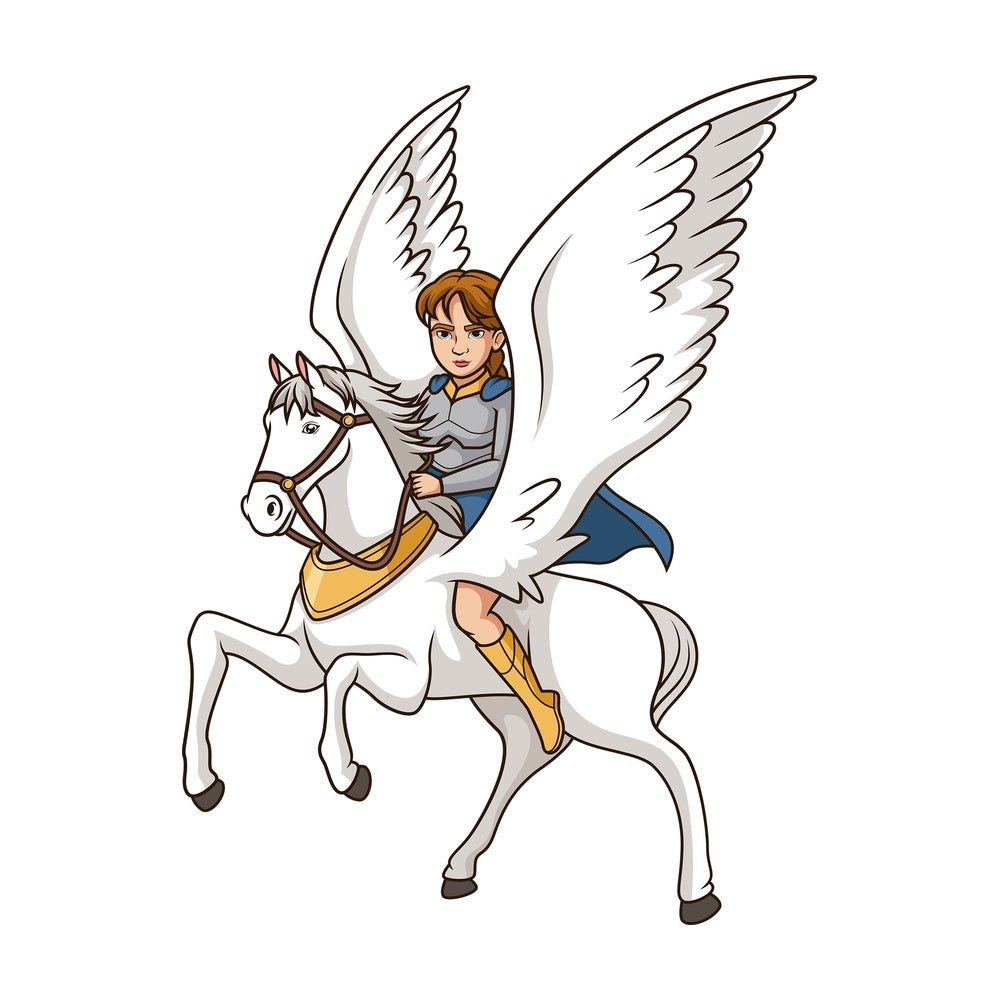 Valkyrie on winged horse. PNG - JPG and vector EPS (infinitely scalable).