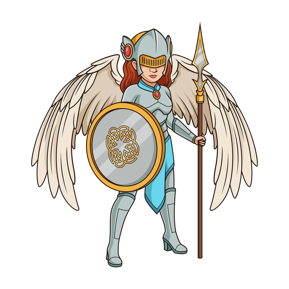 Valkyrie in heavy armor. PNG - JPG and vector EPS (infinitely scalable).