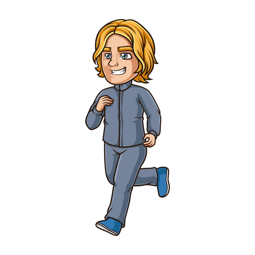 Young man jogging. PNG - JPG and vector EPS (infinitely scalable).