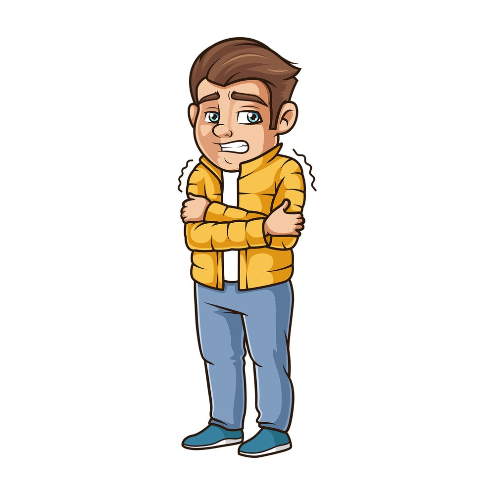 Man shivering cold. PNG - JPG and vector EPS (infinitely scalable).