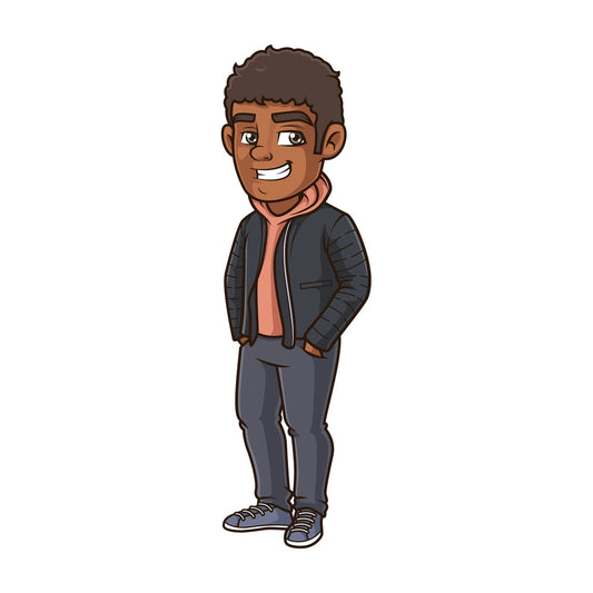 Black man wearing winter clothes. PNG - JPG and vector EPS (infinitely scalable).