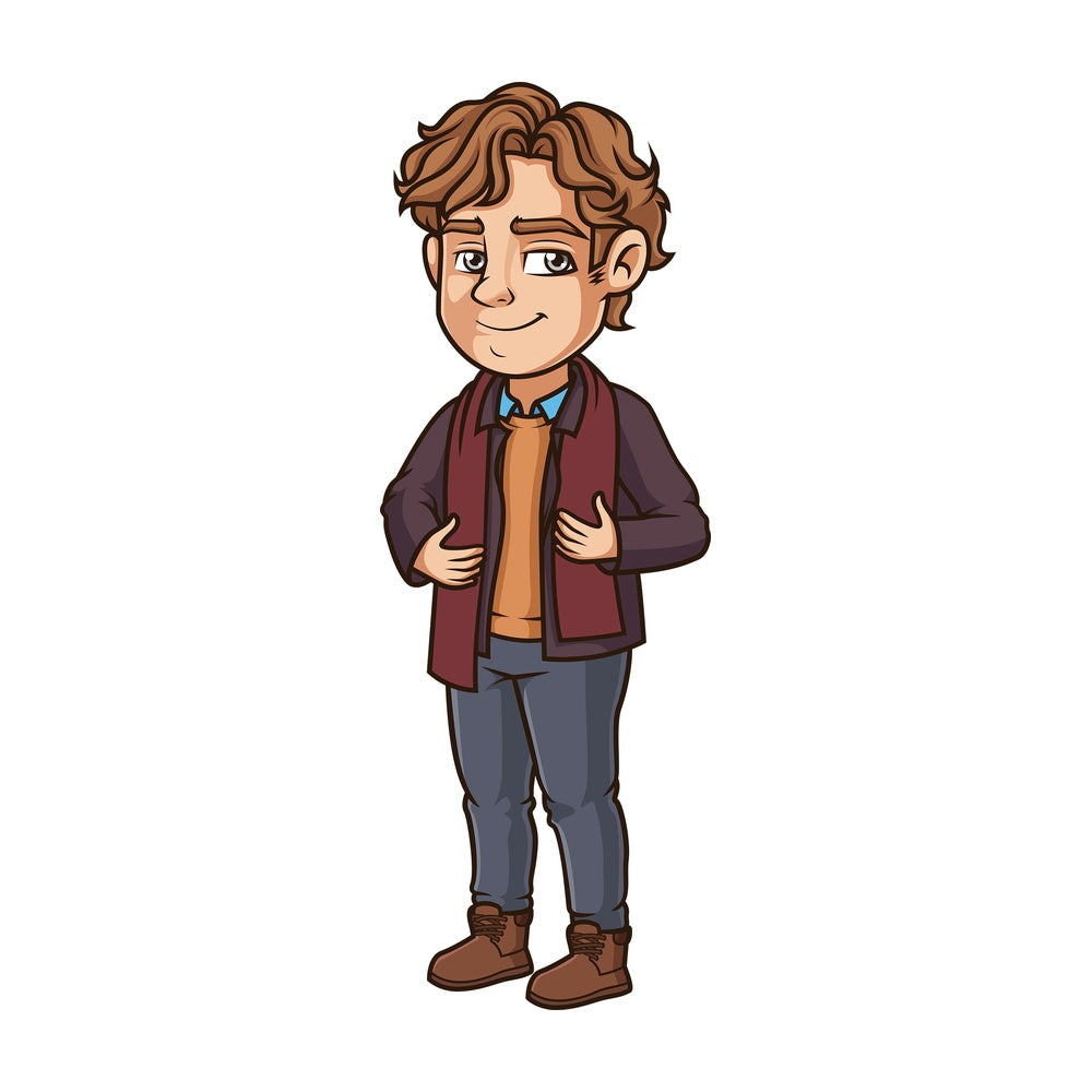 Man wearing modern winter clothes. PNG - JPG and vector EPS (infinitely scalable).