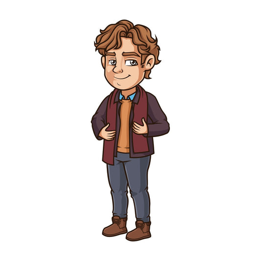 Man wearing modern winter clothes. PNG - JPG and vector EPS (infinitely scalable).