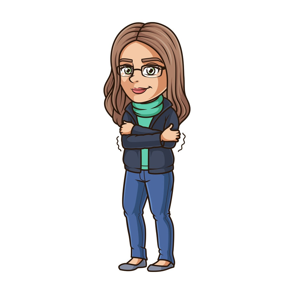 Young girl shivering. PNG - JPG and vector EPS (infinitely scalable).