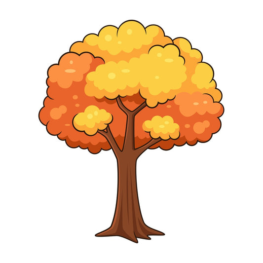 Autumn tree. PNG - JPG and vector EPS file formats (infinitely scalable). Image isolated on transparent background.