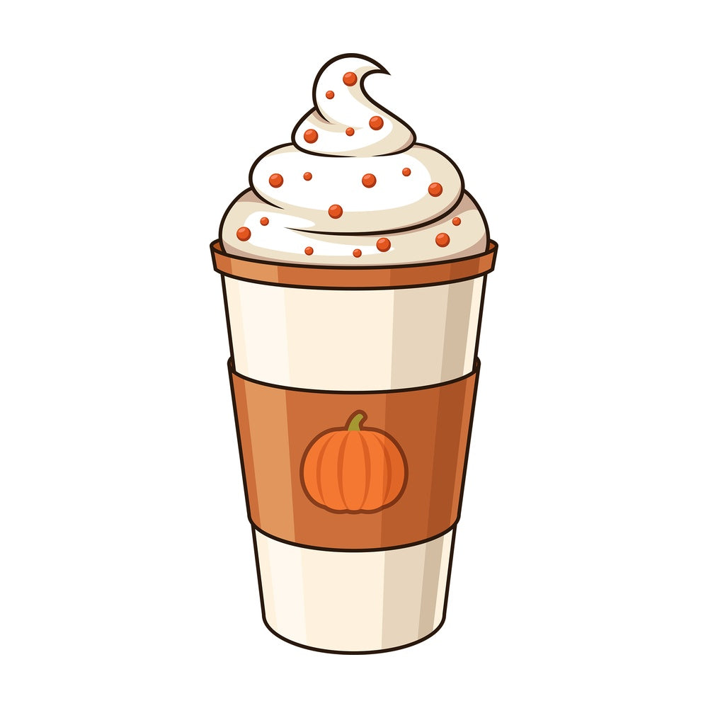 Pumpkin spice latte. PNG - JPG and vector EPS file formats (infinitely scalable). Image isolated on transparent background.