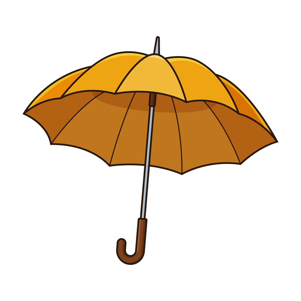 Yellow umbrella. PNG - JPG and vector EPS file formats (infinitely scalable). Image isolated on transparent background.