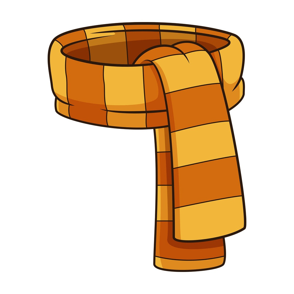Autumn scarf. PNG - JPG and vector EPS file formats (infinitely scalable). Image isolated on transparent background.