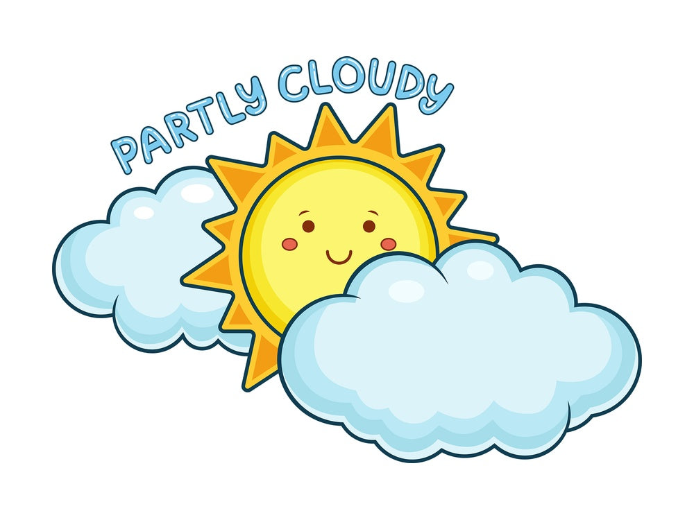 Weather emoji partly cloudy. PNG - JPG and vector EPS file formats (infinitely scalable). Image isolated on transparent background.