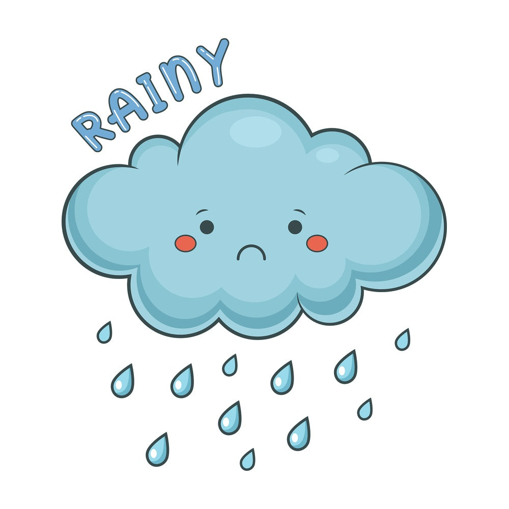 Weather emoji rainy. PNG - JPG and vector EPS file formats (infinitely scalable). Image isolated on transparent background.