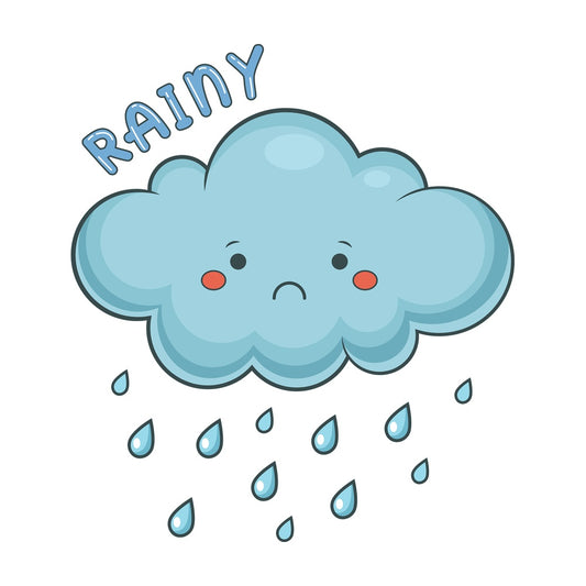 Weather emoji rainy. PNG - JPG and vector EPS file formats (infinitely scalable). Image isolated on transparent background.