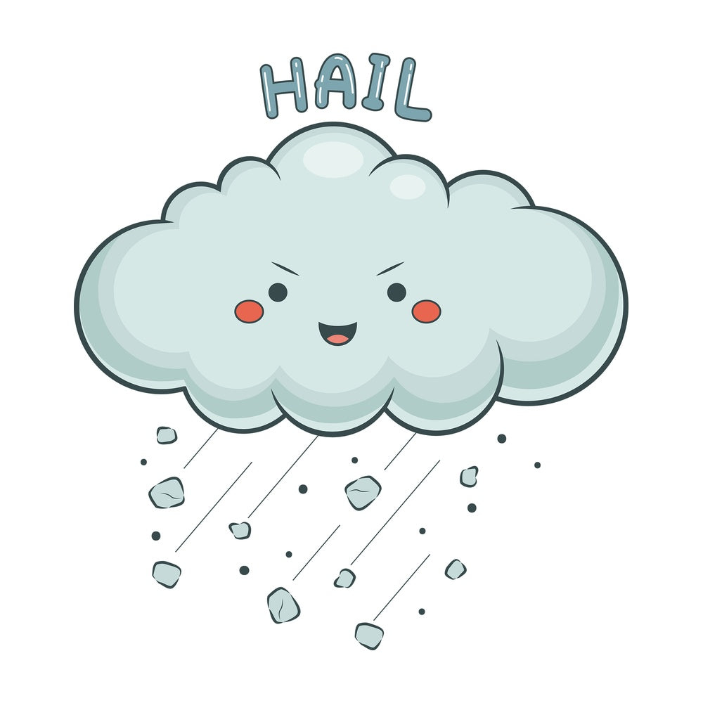 Weather emoji hail. PNG - JPG and vector EPS file formats (infinitely scalable). Image isolated on transparent background.