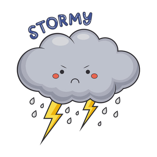 Weather emoji stormy. PNG - JPG and vector EPS file formats (infinitely scalable). Image isolated on transparent background.