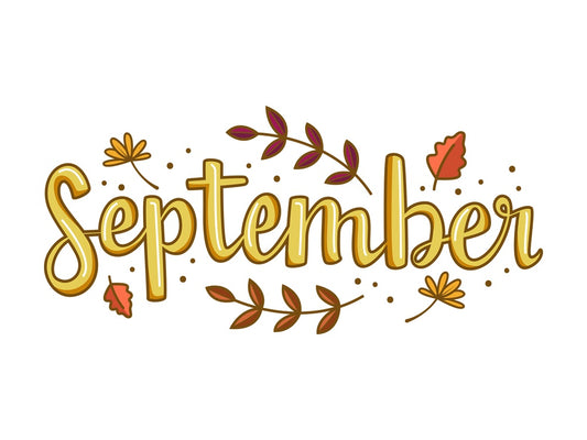 Text doodle september. PNG - JPG and vector EPS file formats (infinitely scalable). Image isolated on transparent background.