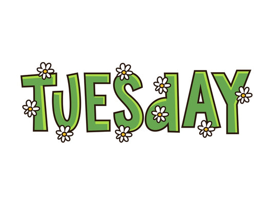 Text doodle tuesday. PNG - JPG and vector EPS (infinitely scalable).
