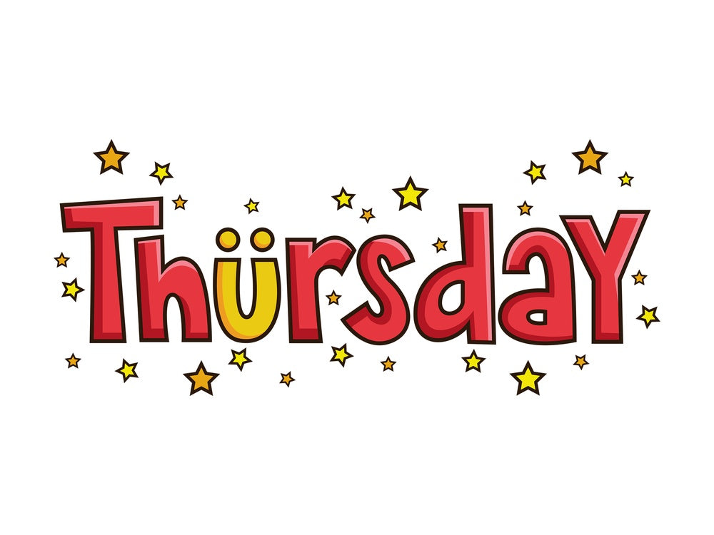Text doodle thursday. PNG - JPG and vector EPS (infinitely scalable).