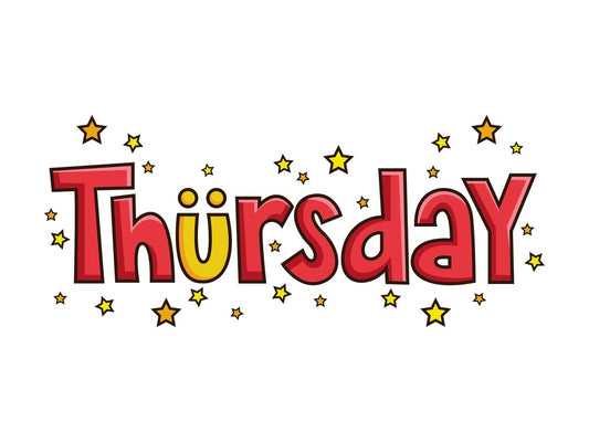 Text doodle thursday. PNG - JPG and vector EPS (infinitely scalable).