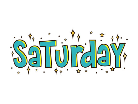 Text doodle saturday. PNG - JPG and vector EPS (infinitely scalable).