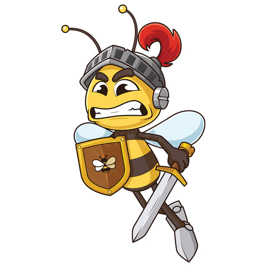 Royalty-free stock vector illustration of an angry bee warrior.