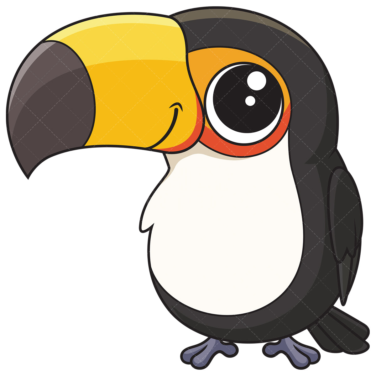 Royalty-free stock vector illustration of a baby toucan bird.