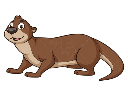 Royalty-free stock vector illustration of a cheerful otter.