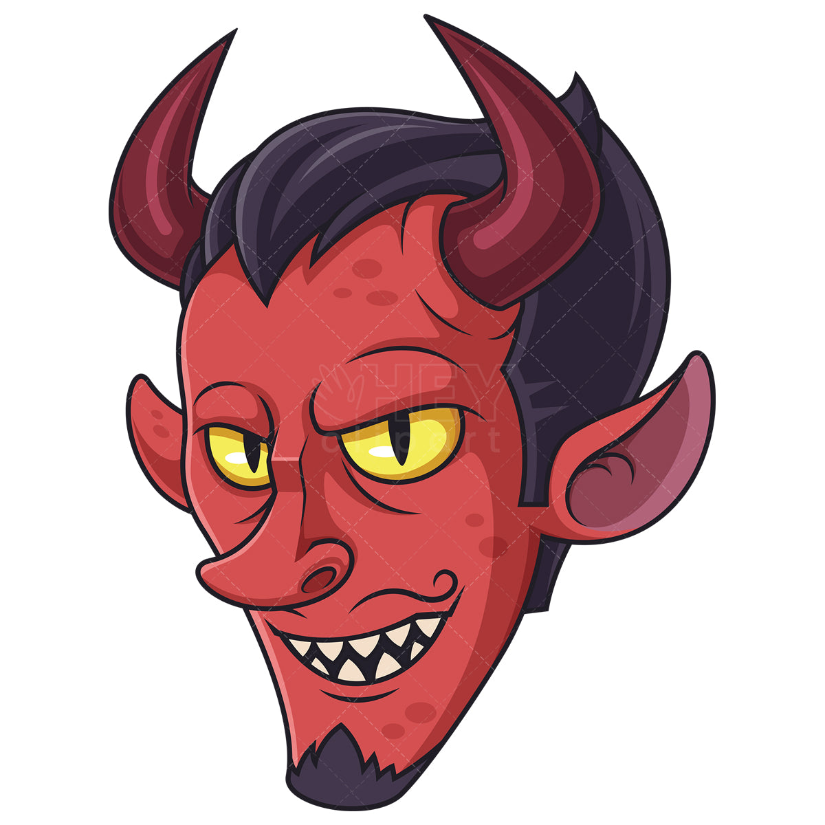 Royalty-free stock vector illustration of a devil head.