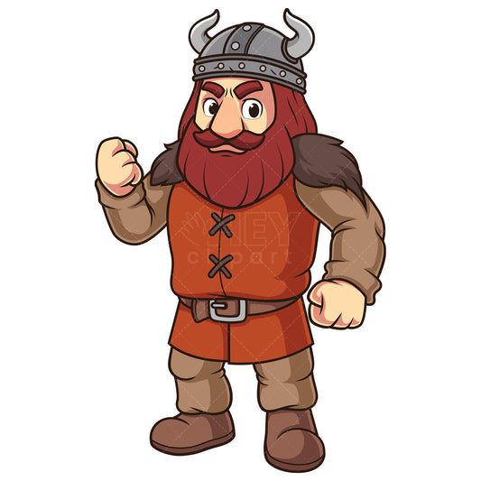 Royalty-free stock vector illustration of a grumpy dwarf clenching his fist.