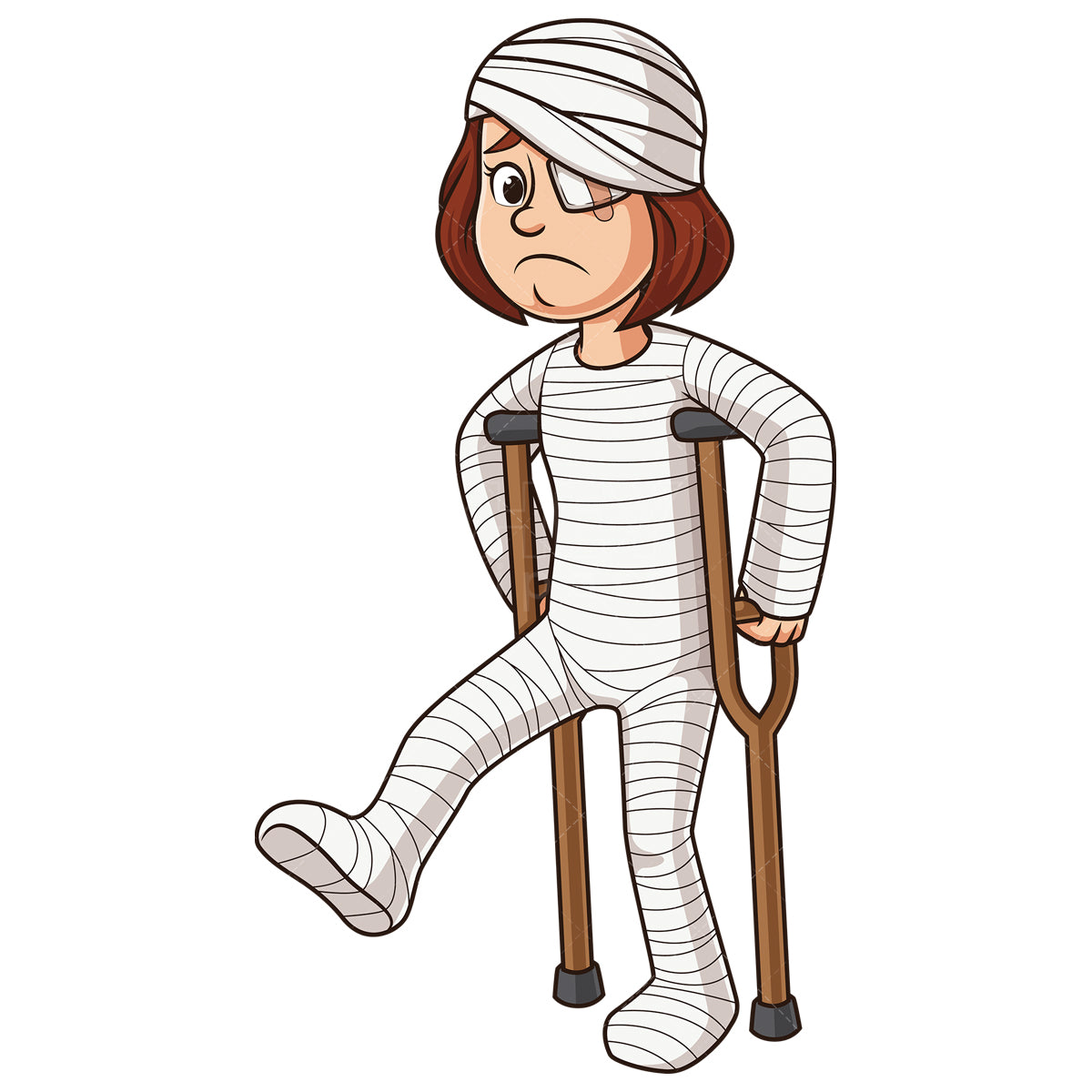 Injured Caucasian Woman In Body Cast Cartoon Vector Illustration - Download  Image Now – HeyClipart.com