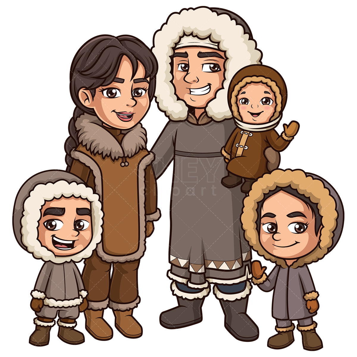 Royalty-free stock vector illustration of a inuit family.