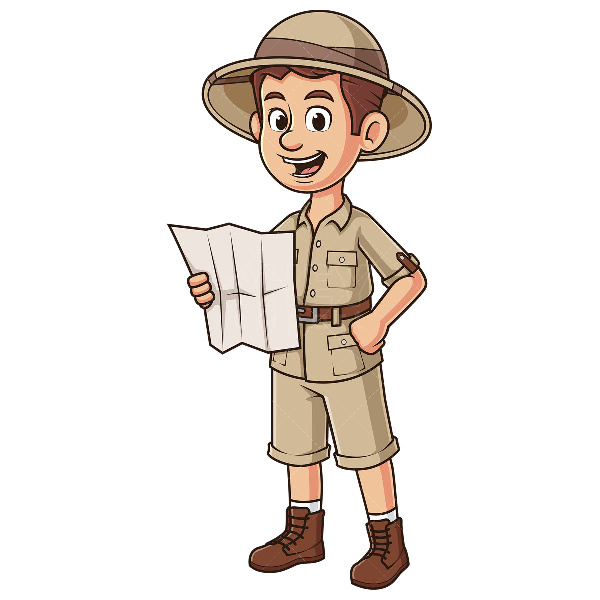 Royalty-free stock vector illustration of a jungle explorer.