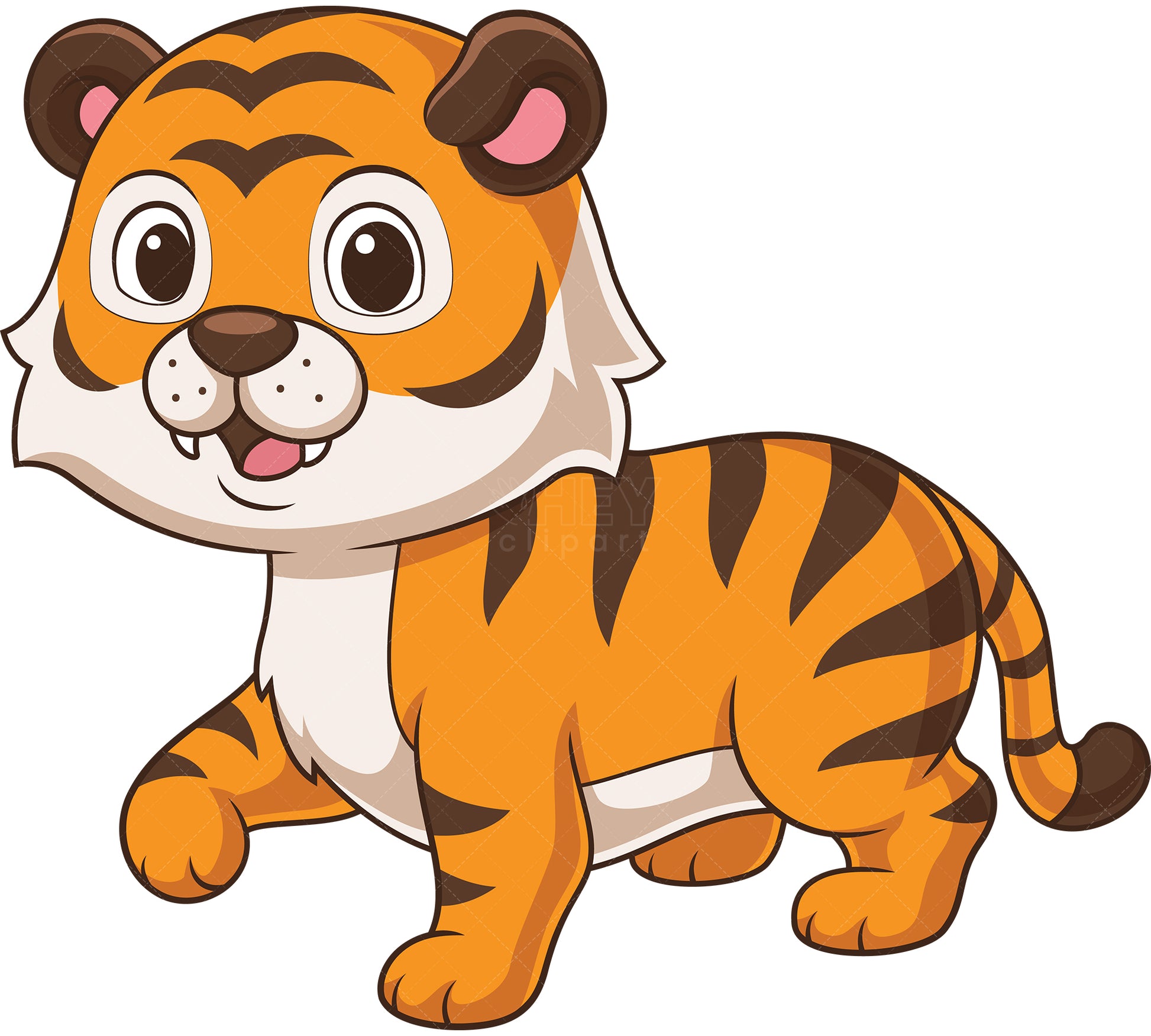 Royalty-free stock vector illustration of a little tiger.