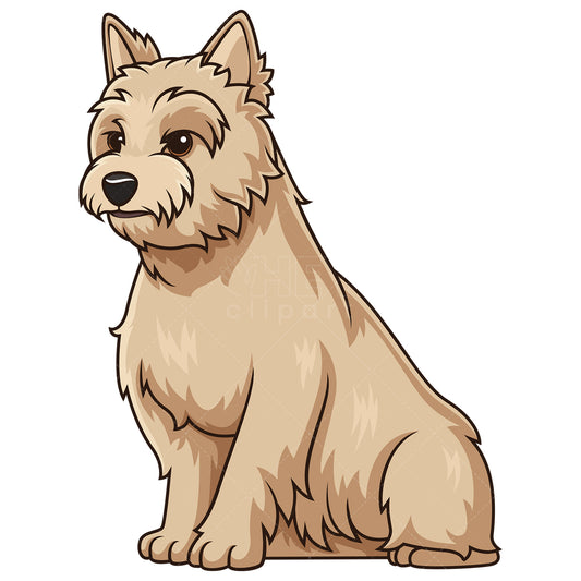 Royalty-free stock vector illustration of an obedient cairn terrier sitting.