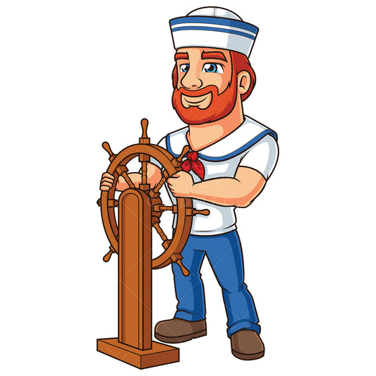 Royalty-free stock vector illustration of a sailor steering wheel.