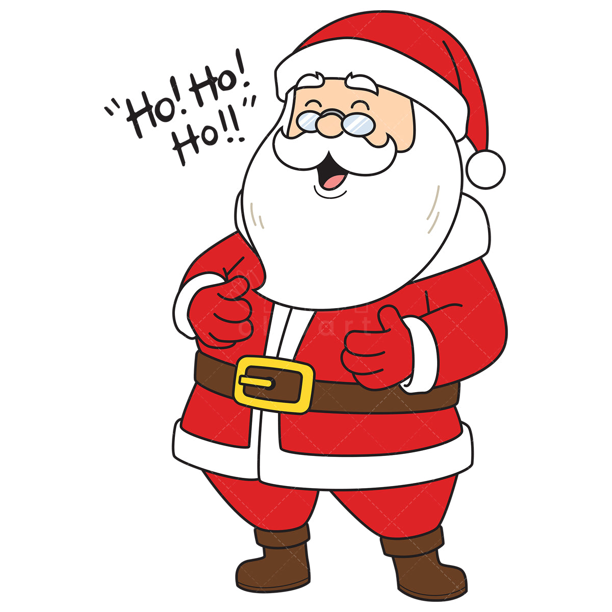 Royalty-free vector illustration of a santa claus ho ho ho.