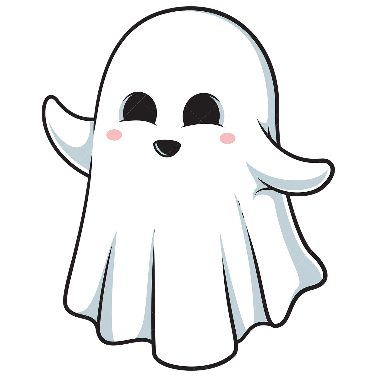 Royalty-free stock vector illustration of a sheet ghost waving.