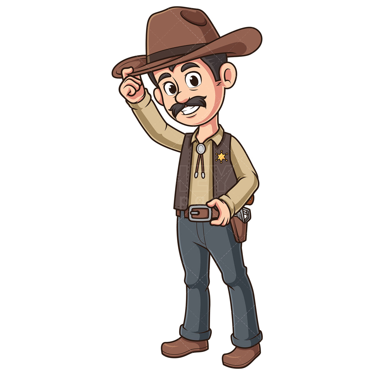 Royalty-free stock vector illustration of a sheriff cowboy hat greeting.