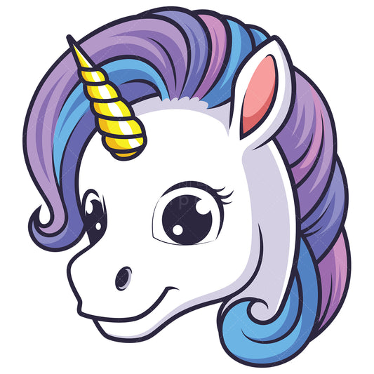 Royalty-free stock vector illustration of a unicorn head.