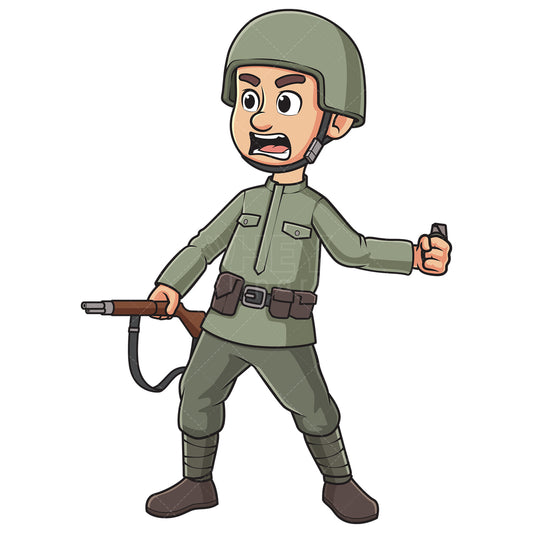 Royalty-free stock vector illustration of a world war 2 soldier.