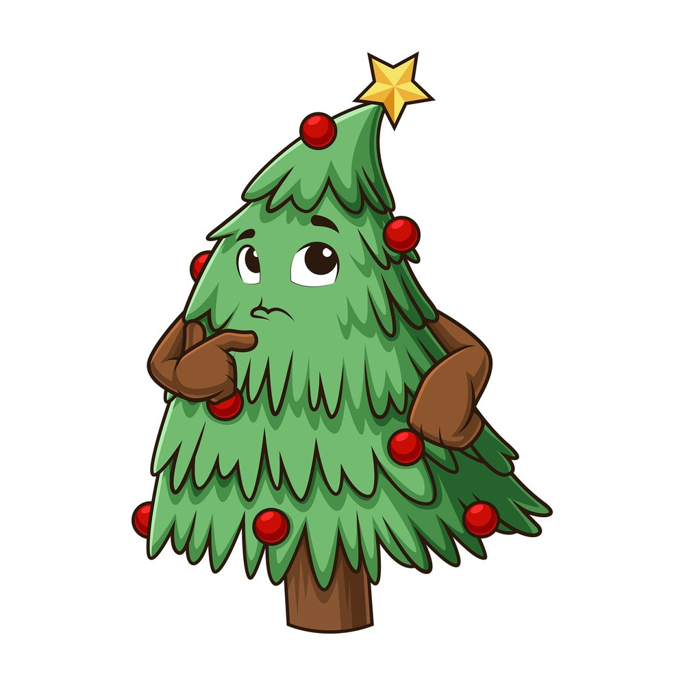 Christmas tree thinking. PNG - JPG and vector EPS (infinitely scalable).