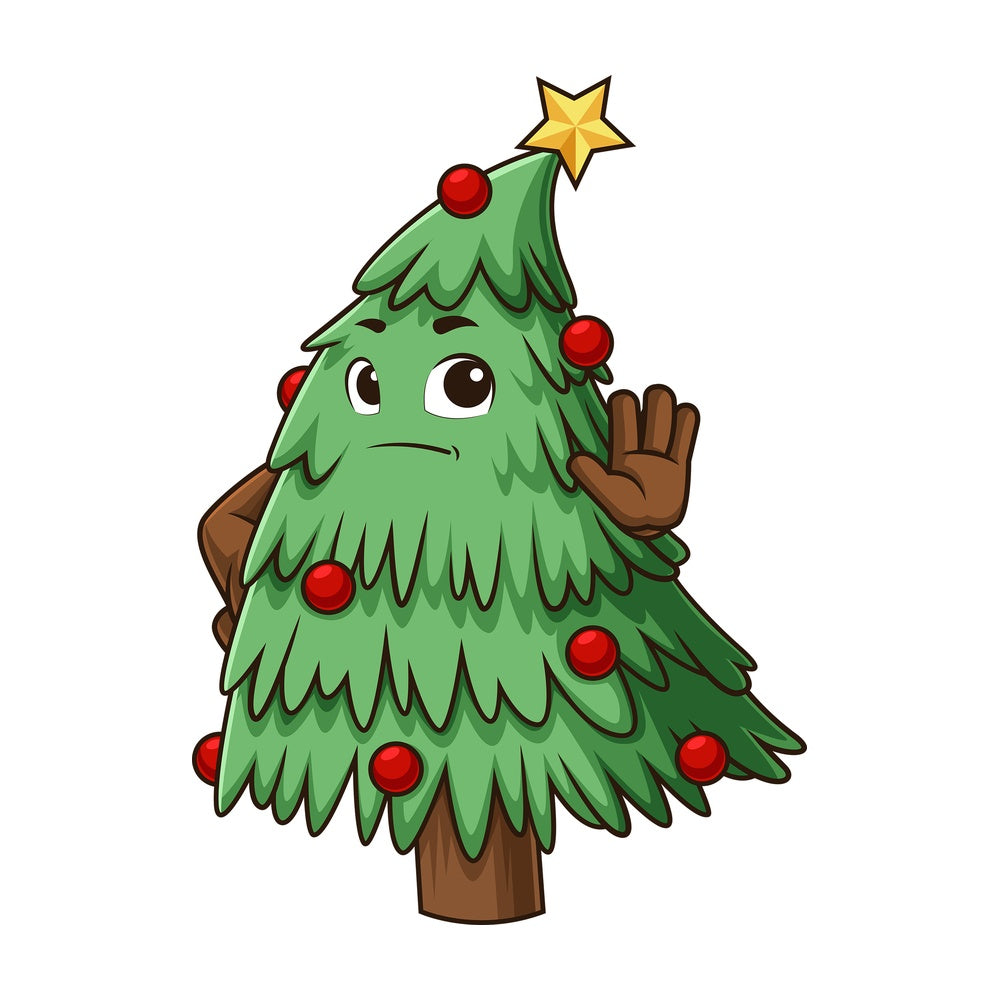 Christmas tree stop gesture. PNG - JPG and vector EPS (infinitely scalable).