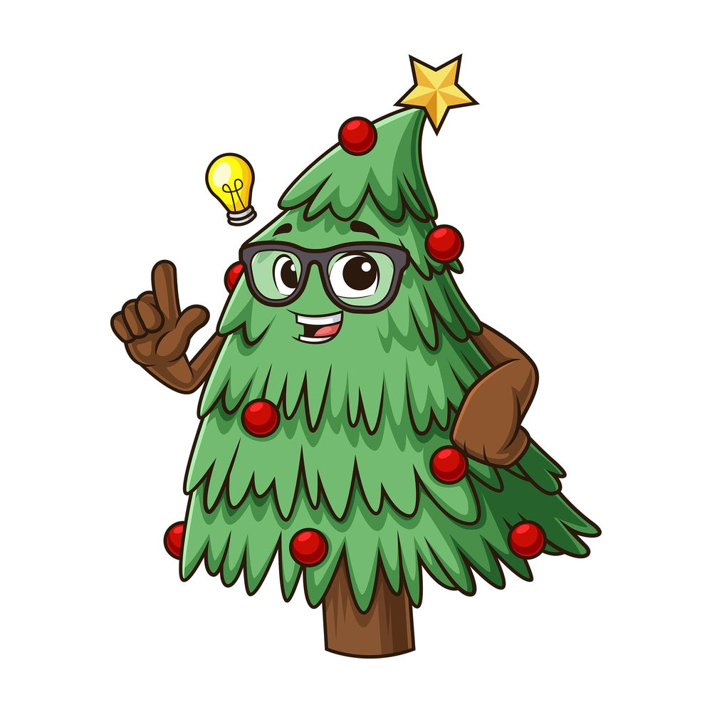 Christmas tree having idea. PNG - JPG and vector EPS (infinitely scalable).