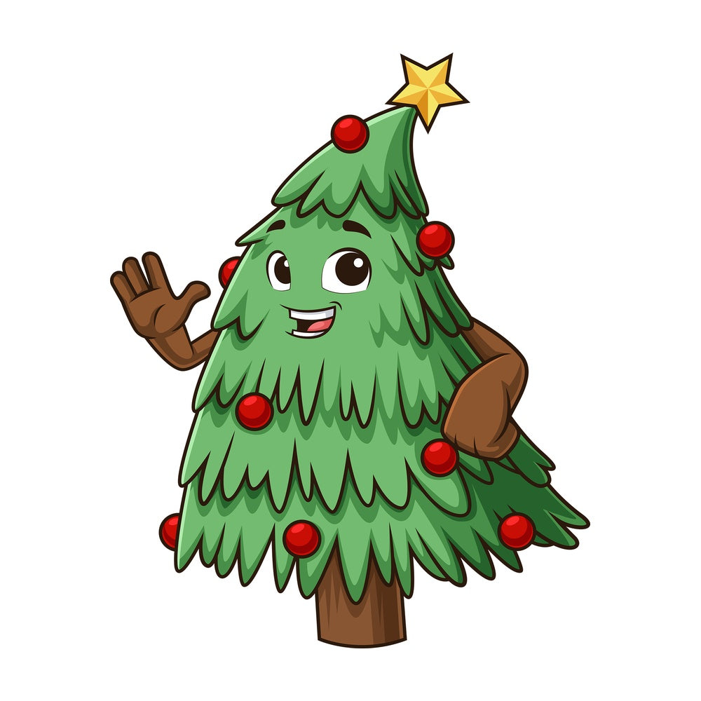Christmas tree waving. PNG - JPG and vector EPS (infinitely scalable).