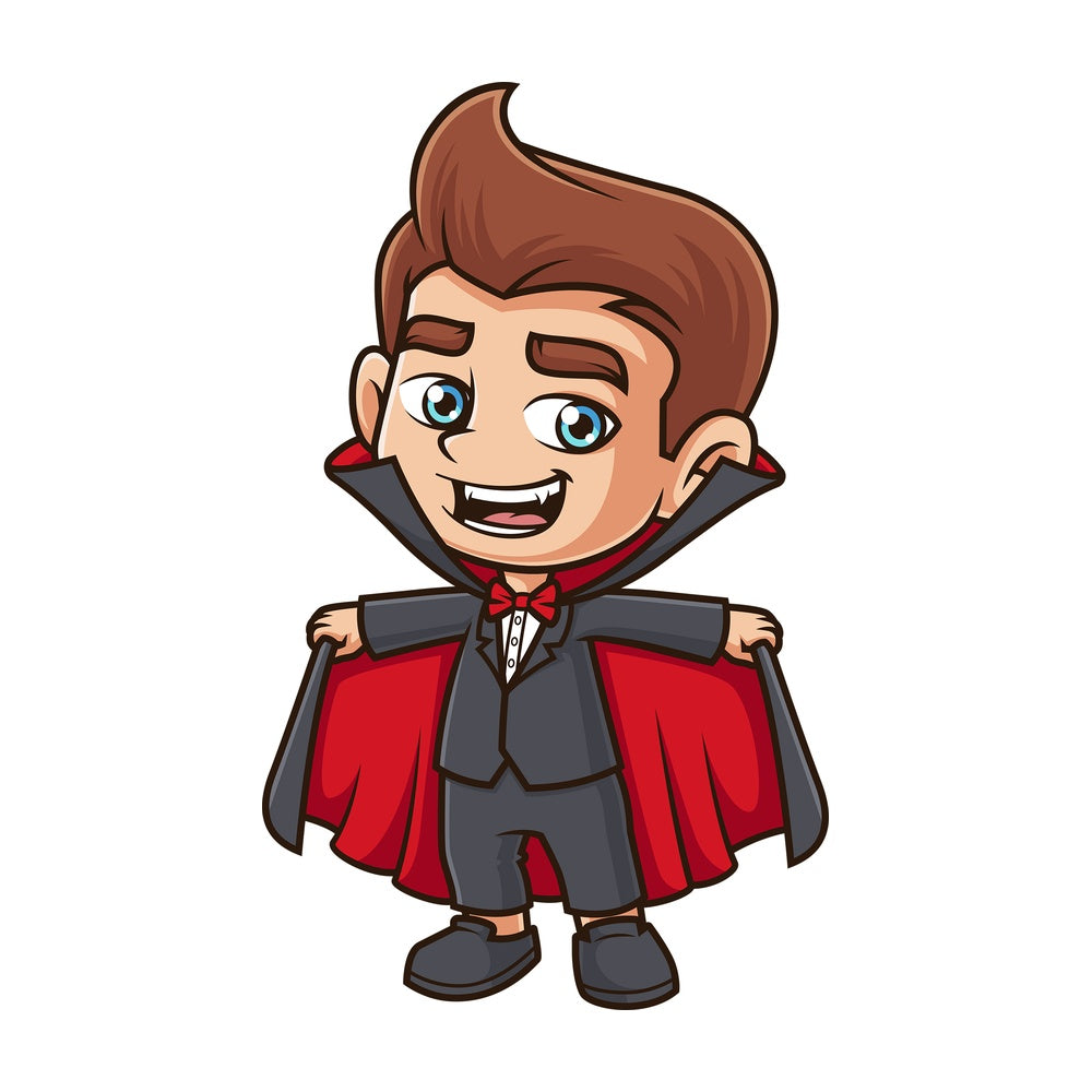 Kid vampire costume. PNG - JPG and vector EPS (infinitely scalable).