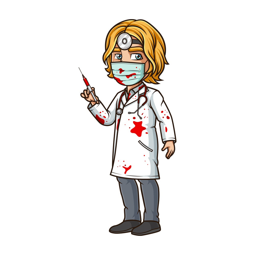 Man killer doctor costume. PNG - JPG and vector EPS (infinitely scalable).