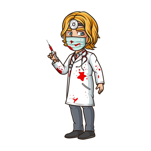Man killer doctor costume. PNG - JPG and vector EPS (infinitely scalable).